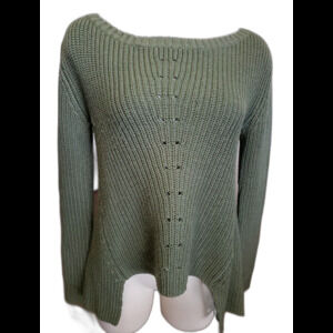 Twin Set Simona Barbieri Sweater Green Women's Sz. S Scoopneck Knit Pullover